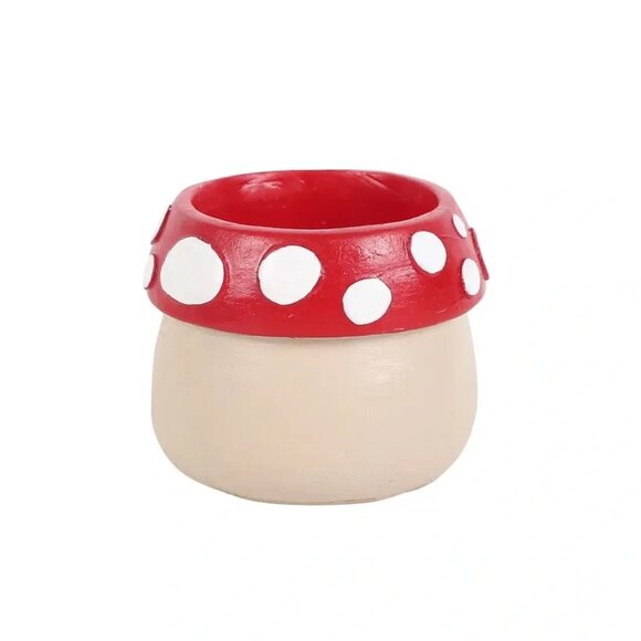 ($10) Mushroom House Resin Tealight Holder - Picture 3 of 5